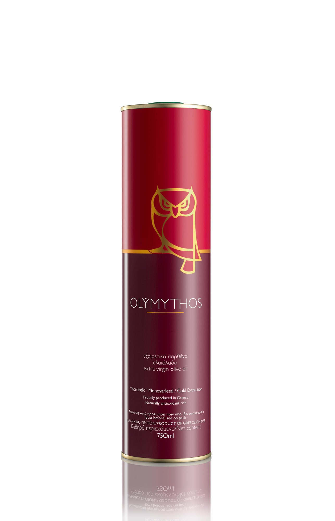 OLYMYTHOS (formerly Olympian Myth) Koroneiki Robust Extra Virgin Olive Oil, Cold Pressed, NEW HARVEST, 750 ml (25.3 fl oz)