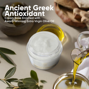 Anti-Aging Day Cream with Olive Oil, Argan Oil, Grape Juice Polyphenols & Cross-Linked Hyaluronic Acid, 1.7 fl oz