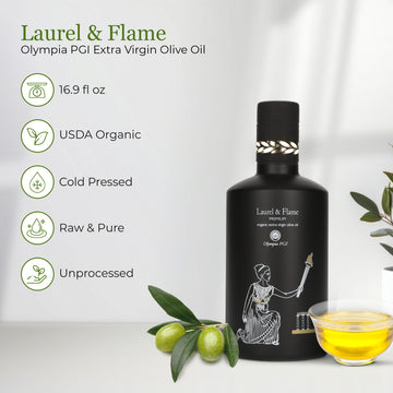 Laurel & Flame Olympia PGI  Early Harvest  USDA-Organic  Extra-Virgin Olive Oil