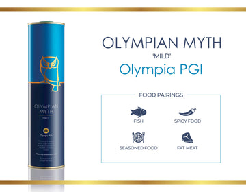 Myths of Ancient Olympia Mild, Olympia PGI Extra Virgin Olive Oil, Cold Pressed, 750 ml (25.3 fl oz)
