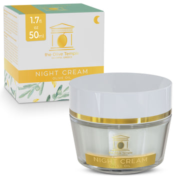 Anti-Aging Night Cream with Olive Oil, Pomegranate & Cross-Linked Hyaluronic Acid   Nourish & Restore While You Sleep, 1.7 fl oz