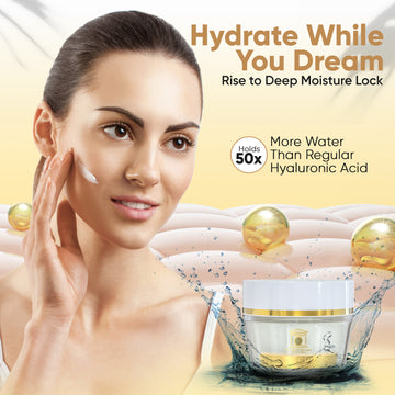Anti-Aging Night Cream with Olive Oil, Pomegranate & Cross-Linked Hyaluronic Acid   Nourish & Restore While You Sleep, 1.7 fl oz