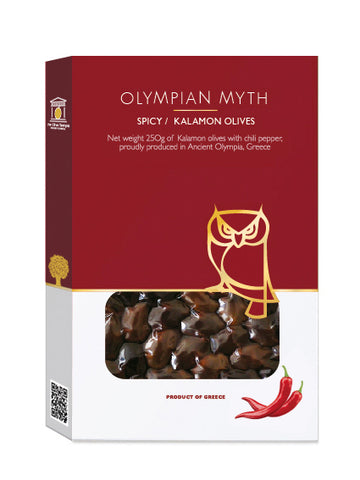 MYTHS OF ANCIENT OLYMPIA Kalamon Olives Spicy, 250gr